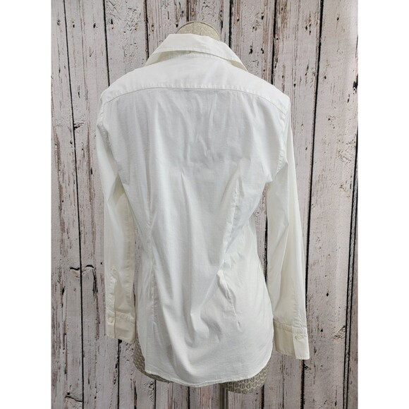 Chiara Laverda White Classic Button Down Blouse Shirt Top Women's Size 44 EUC - Picture 4 of 9
